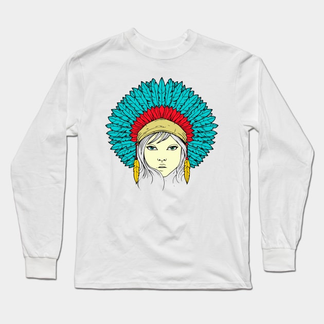 Indian Girl Long Sleeve T-Shirt by Spectrum